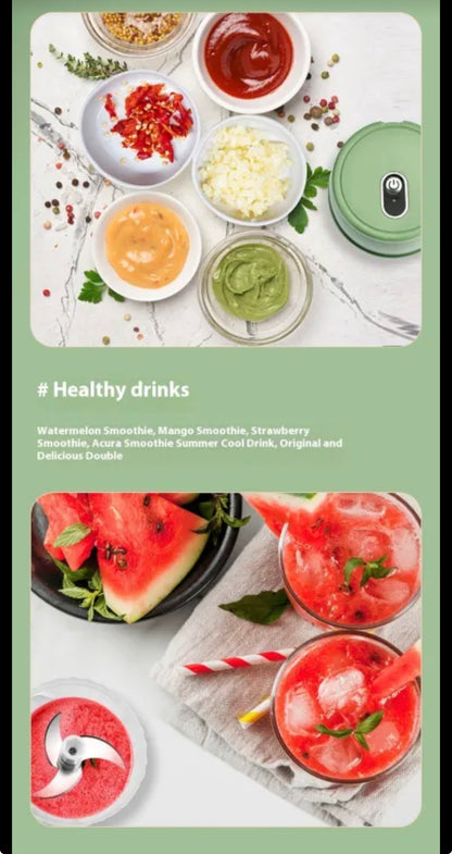 🧄 Mini Electric Food Chopper – Cut Garlic & Onion in Seconds