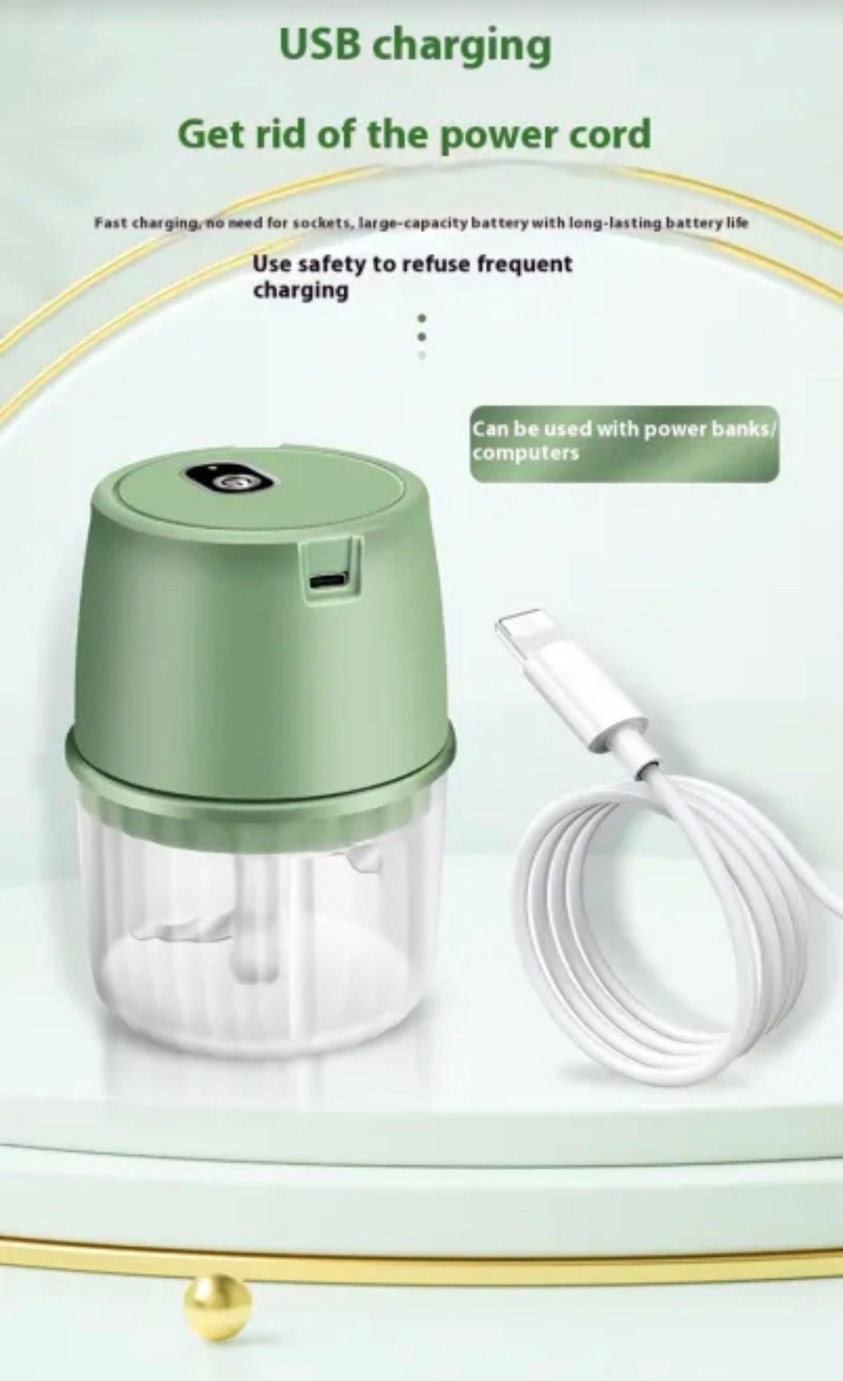 🧄 Mini Electric Food Chopper – Cut Garlic & Onion in Seconds